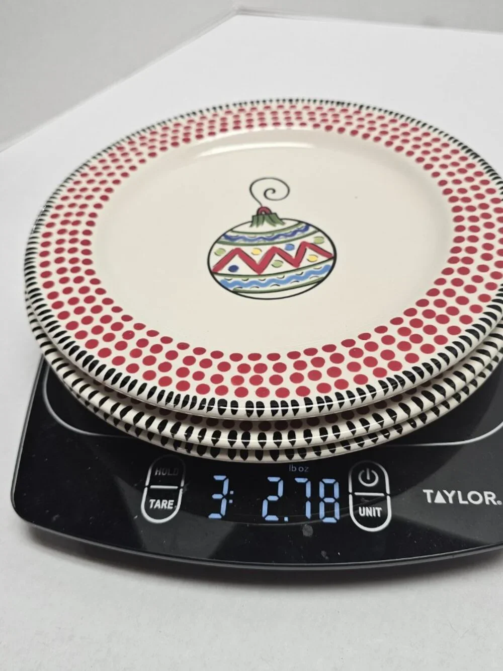 1 Caffco Simply Christmas Ornament Holiday Polka Dots Plate 9” M Bagwell Rare #3